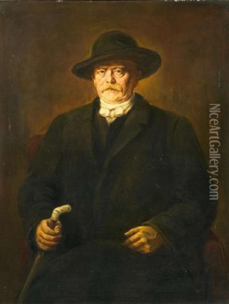 Portrat Otto Furst Bismarck Oil Painting - Franz Seraph von Lenbach