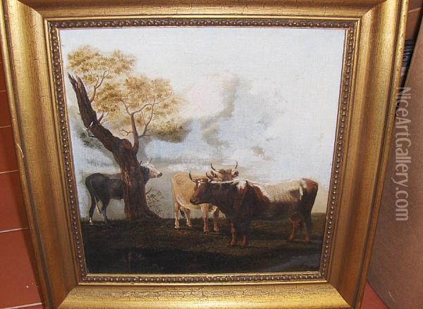 Cattle By A Tree Oil Painting - Paulus Potter
