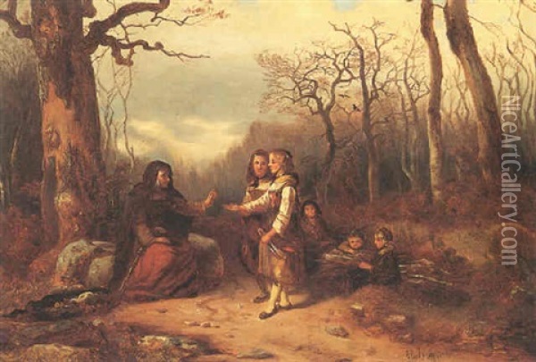 The Fortune Teller Oil Painting - Otto Reinhold Jacobi