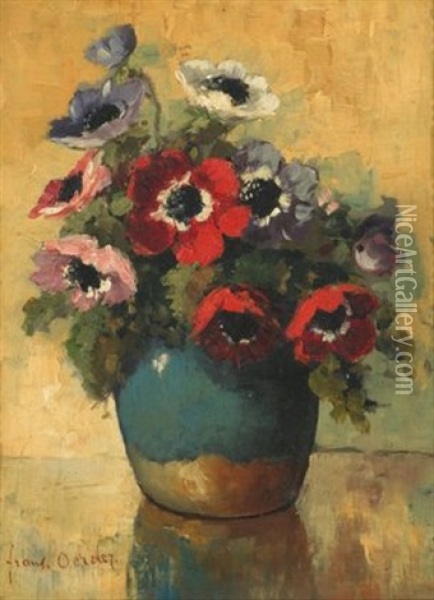 A Still Life With Anemonis Oil Painting - Frans David Oerder