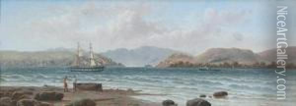 North Of Browns River, River Derwent, Hobart, Tasmania Oil Painting - Valentine, Val Delawarr