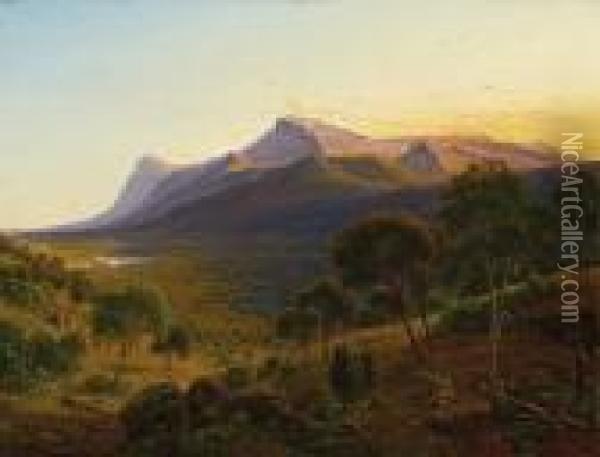 Mount William As Seen From Mount Dryden In The Grampians, Victoria Oil Painting - Eugene von Guerard
