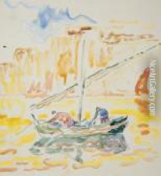 Pecheurs Dans Le Port De Saint-tropez Oil Painting - Paul Signac