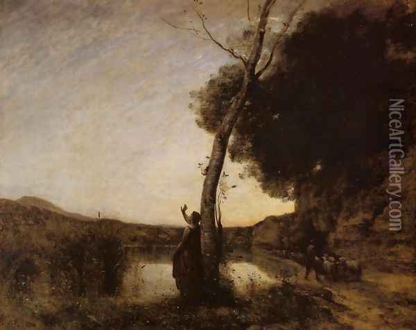 The Evening Star Oil Painting - Jean-Baptiste-Camille Corot