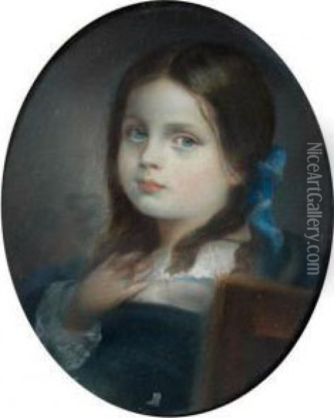 Portrait D'elizabeth Gudin Baronne Meyendorff Oil Painting - Jean Antoine Theodore Baron Gudin