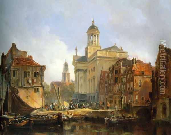 View of Utrecht Oil Painting - Johannes Bosboom