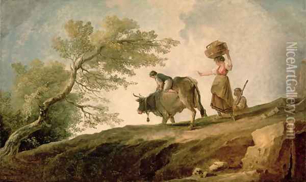 The Pasture Oil Painting - Hubert Robert
