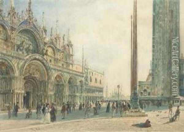 St. Mark's, Venice Oil Painting - Rudolf Ritter von Alt