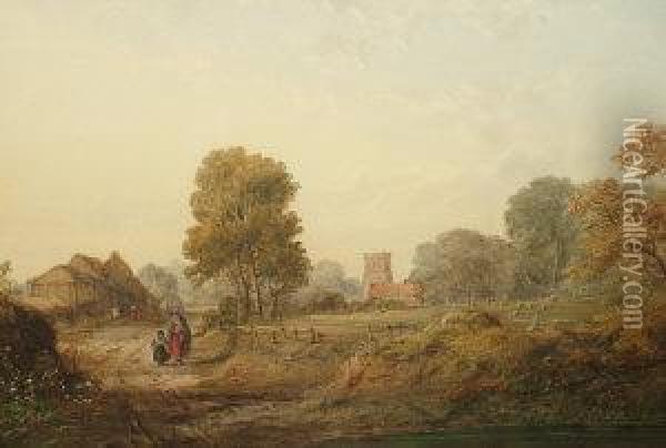 Langton, Lincolnshire Oil Painting - Edward M. Richardson