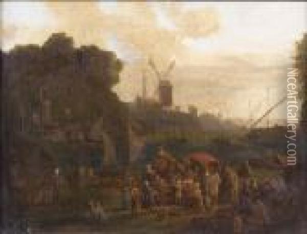Lo Sbarco Di Una Principessa Oil Painting - Karel Van Breydel (Le Chevalier)