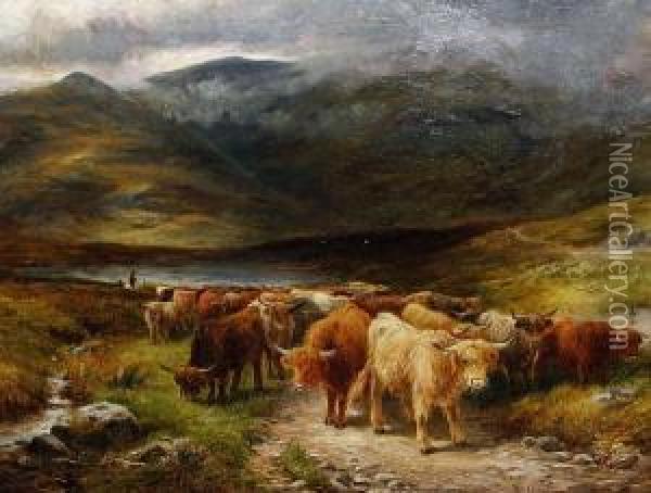 A Highland Drove Oil Painting - W.L. Mccullam