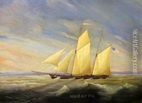 Ship Portrait Oil Painting - D. Roberts