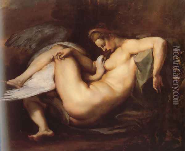 Leda And The Swan Oil Painting - Peter Paul Rubens