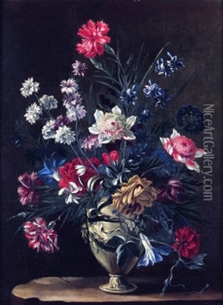 Nature Morte Au Vase De Fleurs Oil Painting - Bartolome Perez