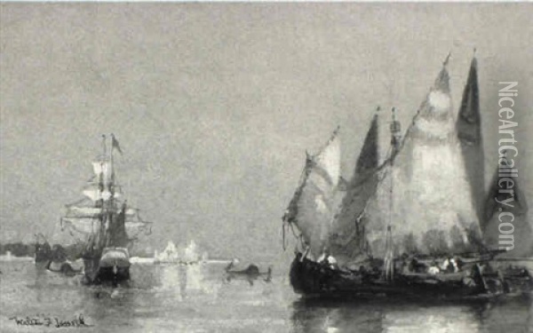 Venetian Boats Oil Painting - Walter Franklin Lansil