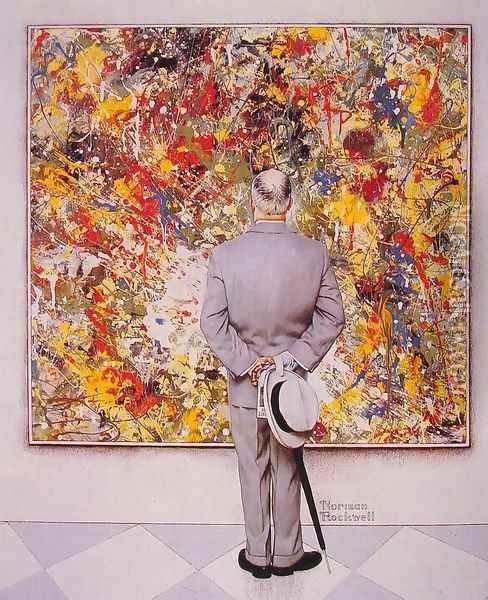 The Connoisseur Oil Painting - Norman Rockwell