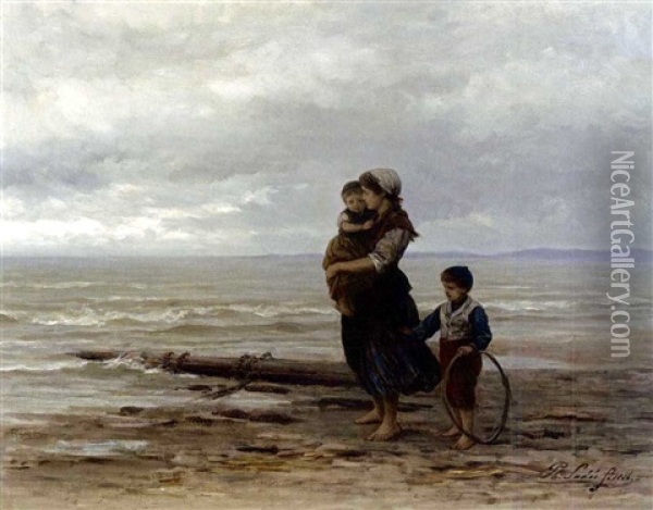 Waiting For Father's Return Oil Painting - Philip Lodewijk Jacob Frederik Sadee