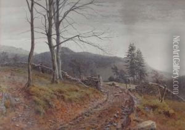 Hillside Track Oil Painting - Henry Albert Hartland