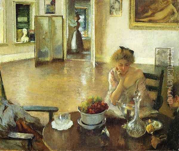 The Breakfast Room Oil Painting - Edmund Charles Tarbell