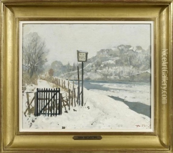 Flusslandschaft Im Winter Oil Painting - Jean Daniel Ihly