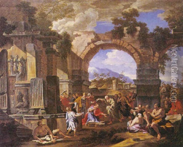 L'imperatore Costantino Battezzato Da Papa Silvestro Oil Painting - Giovanni Ghisolfi