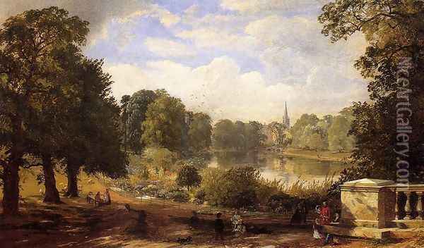 The Serptentine, Hyde Park, London Oil Painting - Jasper Francis Cropsey