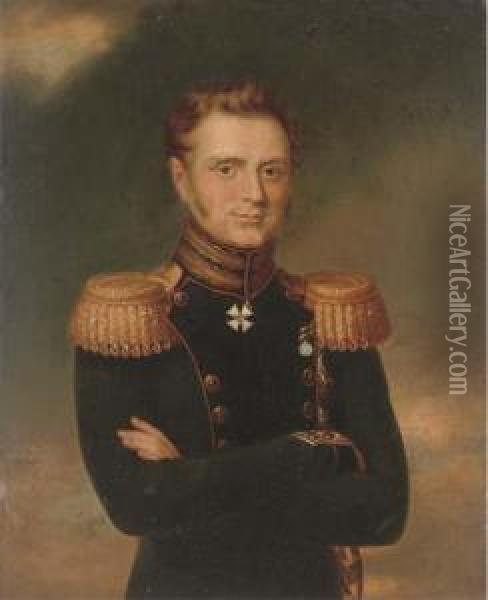 Portrait Of Grand Duke Mikhail Pavlovich Oil Painting - George Dawe