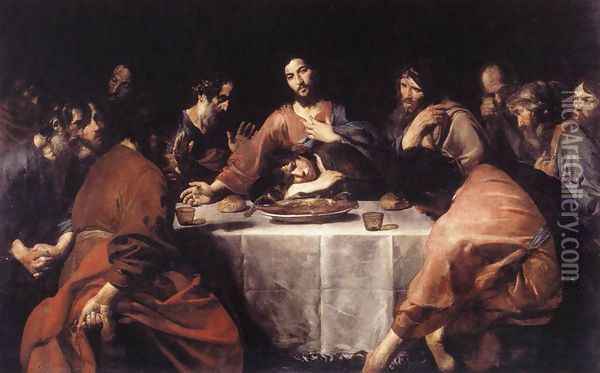 The Last Supper 1625-26 Oil Painting - Jean de Boulogne Valentin