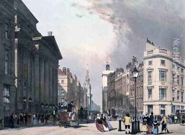 Mansion House and Cheapside, from 'London As It Is', 1842 Oil Painting - Thomas Shotter Boys