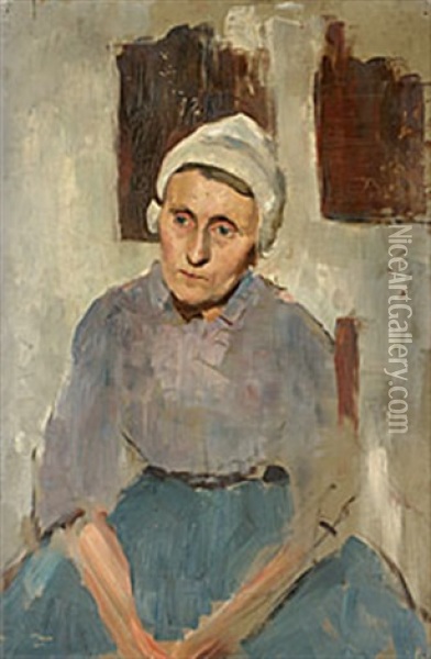 Hollandsk Fiskarkvinna Oil Painting - Richard (Sven R.) Bergh