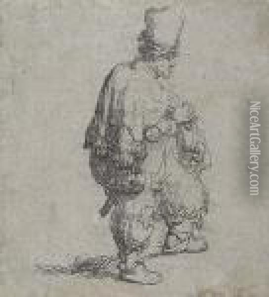 Polander Standing With Arms Folded Oil Painting - Rembrandt Van Rijn