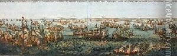 Wahre Abbildung Der Machtigen Seeschlacht Oil Painting - Matthaus Merian