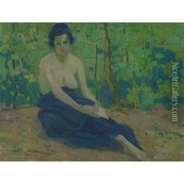Nude In Woods Oil Painting - Frederick F. Fursman