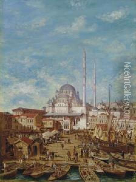 Yeni Cami, Constantinople Oil Painting - Robert Charles Gustave Laurens Mols
