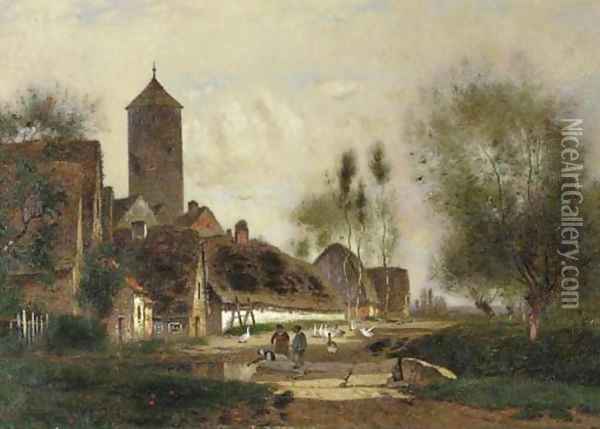 Near Rotterdam and Near Amsterdam two works Oil Painting - Alfred Cornelius Howland