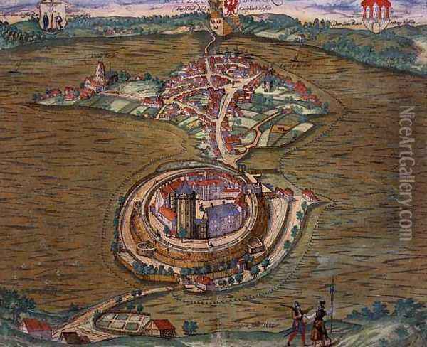 Map of Ratzeburg from Civitates Orbis Terrarum Oil Painting - Joris Hoefnagel