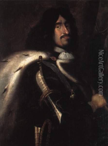 Portraet Af Frederik Iii I Harnisk Og Hermelin Oil Painting - Karel van Mander the Elder