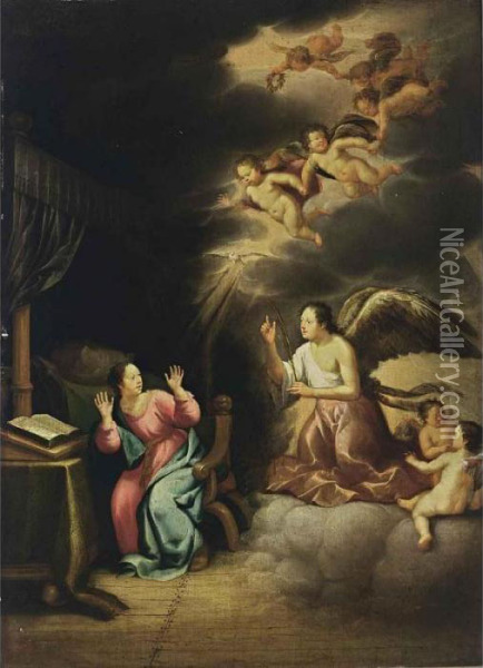 The Annunciation Oil Painting - Thomas van der Wilt