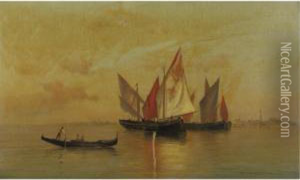 View Of Venice Oil Painting - Warren W. Sheppard