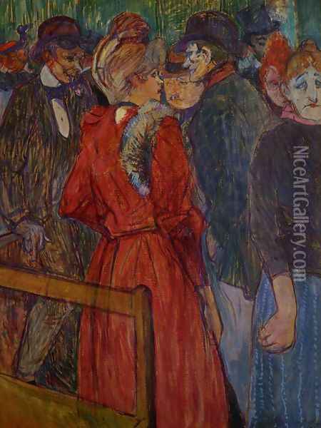At the Moulin de la Galette Oil Painting - Henri De Toulouse-Lautrec
