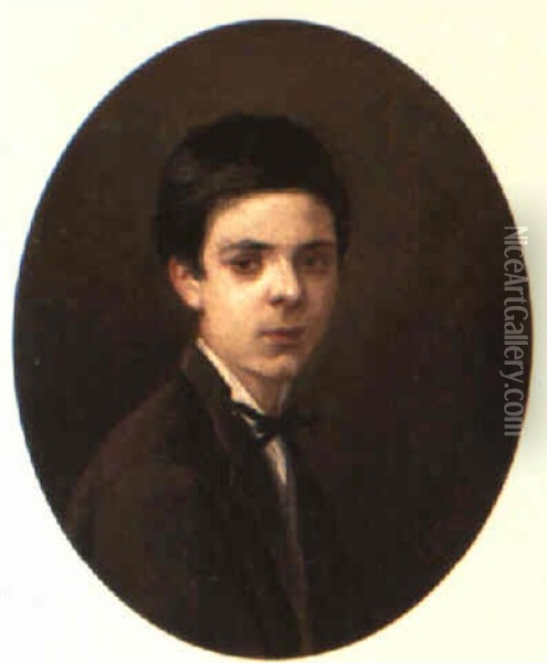 Portrait Of A Young Man Oil Painting - Giacomo Favretto