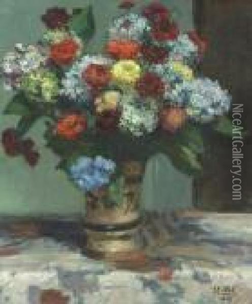 Bouquet De Fleurs Oil Painting - Jacques-Emile Blanche