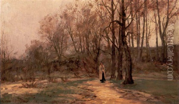 On The Path Oil Painting - William Preston Phelps