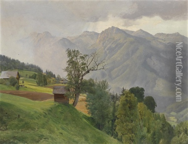 Abend Am Berghang Oil Painting - Hans Frank