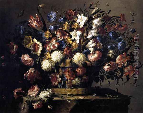 Vase of Flowers-2 1668 Oil Painting - Juan De Arellano