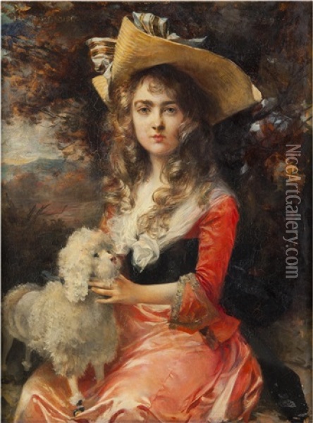 A Portrait Of Madame Max Decougis Oil Painting - Francois Flameng