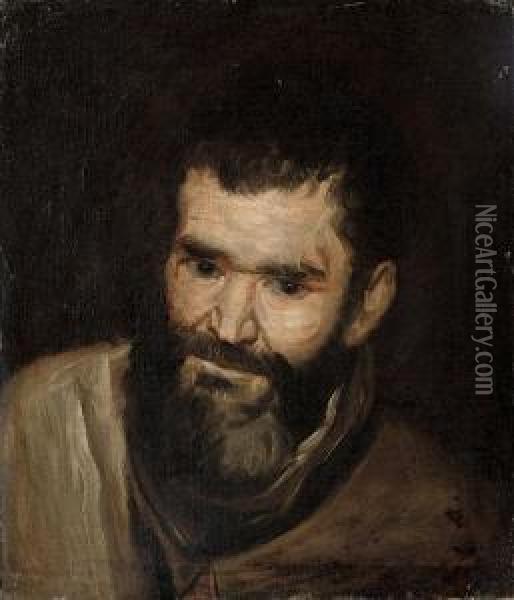 Head Of A Bearded Man Oil Painting - Diego Rodriguez de Silva y Velazquez