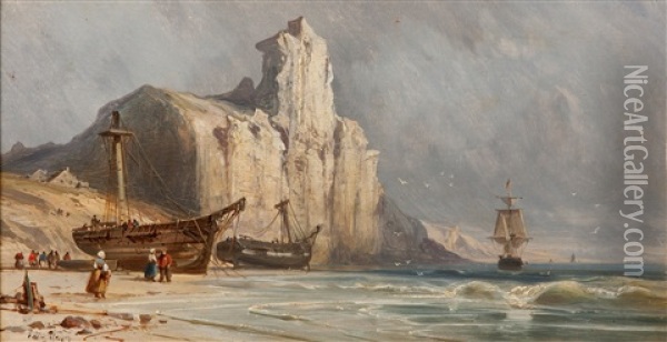 Falaises Au Bord De La Mer Oil Painting - Edwin Hayes