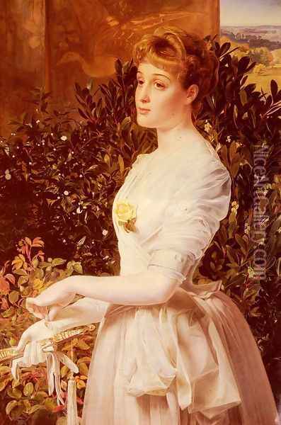 Portrait Of Julia Smith Caldwell Oil Painting - Anthony Frederick Sandys