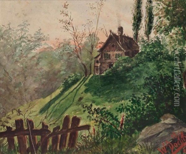 Gartenhaus Oil Painting - Wilhelm Dachauer